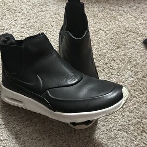 Unique Black leather Nike high top shoes